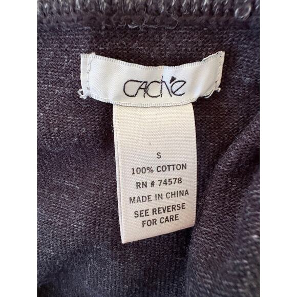 Cache Gray Off Shoulder Sweater Mini Dress Asymmetrical S Y2K Grunge Streetwear - Picture 6 of 7